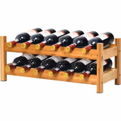Conservation du vin Bambou 100 % naturel et résistant Espace de rangement pour 12 bouteilles de vin en position horizontale S ...