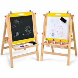 Le papier à dessin de 5 m, le tableau blanc et le tableau noir offrent aux enfants un espace suffisant pour dessiner. Le chev ...