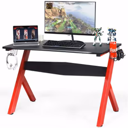 Description générale Ce bureau de gaming est conçu pour offrir une expérience optimale aux joueurs. Il est équipé d'un croche ...