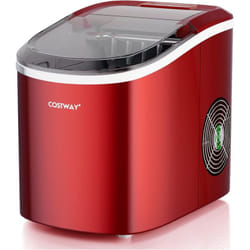 COSTWAY Machine à Glaçons Portable 12 kg/24H 2 Formats de Glaçons 6-13 Minutes Réservoir d'Eau 2,2 L avec Pelle Panier Amovible Rouge