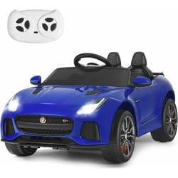 Costway - Jaguar Voiture Électrique 12V/4,5 pour Enfants 3-8 Ans, Télécommande 2.4G, 3-5 km/h,2 Moteur, MP3, usb, tf, Récit, Bleu