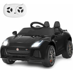 Costway - Jaguar Voiture Électrique 12V/4,5 pour Enfants 3-8 Ans, Télécommande 2.4G, 3-5 km/h,2 Moteur, MP3, usb, tf, Récit, Noir