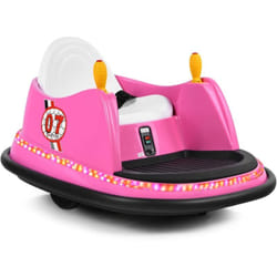 Costway - Voiture Auto Tamponneuse Électrique 6V pour Enfants 2-5 Ans, avec Télécommande, Effet Sonore et Lumineux, 57x75x42cm Rose