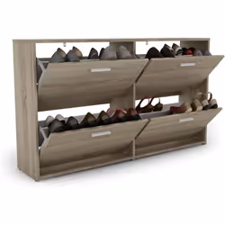 Dessus de meuble large et 4 compartiments pour un espace de rangement spacieux Porte rabattable pour une ouverture et une fer ...