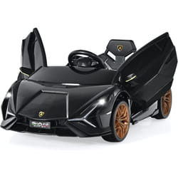 Costway - Lamborghini Voiture Électrique 12V Enfants avec Télécommande 2,4G 2 Portes Papillons Démarrage Progressif & Musique Charge 25kg pour Enfant