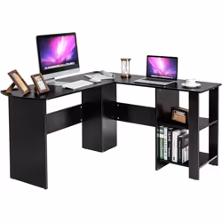 Description générale Ce bureau en L spacieux est conçu pour accueillir un ordinateur, des livres, des tasses et d'autres acce ...