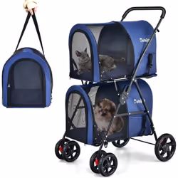 Description générale La poussette pour animaux de compagnie à double épaisseur est une solution polyvalente idéale pour les d ...