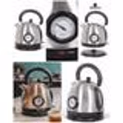 Bouilloire Electrique - INOX - Rétro Grise - 1800W - 1.8L - Thermomètre intégré