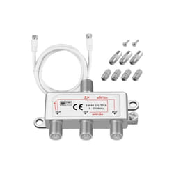 M-e - Neoteck Séparateur Cable 3 Voies Satellite tv Aérien Kit f Connecteur Male vers Femelle Large Bande avec Fiches f Cable Coaxial 1,5m