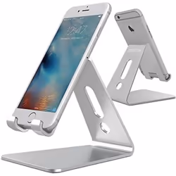 Support Téléphone Portable - Aluminium - Argent - Compatible Smartphone/Tablette - Pratique - Durable