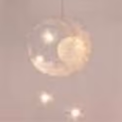 Lampe suspendue lune étoilée TD® G4 - ROCK - Aluminium - 40cm - 5 ampoules