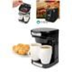 Cafetière électrique 2 tasses - MARQUE - Duo 0.25L - Filtre permanent - 450W - Noir