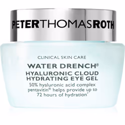 Le soin contour des yeux Peter Thomas Roth Water Drench agit sur la peau autour des yeux en la nourrissant et l’hydratant.