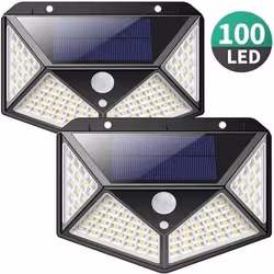 Lampe solaire - PB - 2 pack - 100 LED - Détecteur de mouvement - Noir