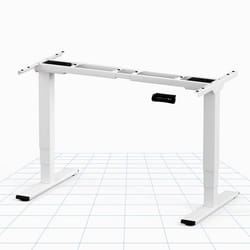 Bureau Réglable Electrique en Hauteur FLEXISPOT E5W - Blanc - Cadre Seul à 3 Etages - Capacité de Charge 125KG