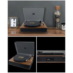 Platine Disque Vinyle - Vintage - MT-106 BT - Bluetooth 5.0 - 3 vitesses - 2 enceintes intégrées