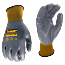 Le gant de travail respirant et résistant à l'eau DEWALT DPG35 Full Dip est doté d'une coque en nylon Nitrile 15 Ga entièreme ...