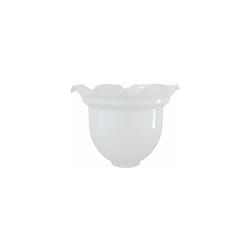 Abat-jour en verre opale blanc brillant leucojum 13x17cm avec ouverture de 5cm