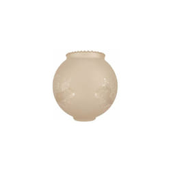 Boule tulipe en verre à deux embouchures ambre mat 14cm avec ouverture 4,5cm