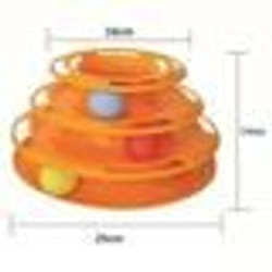 Jouet interactif - Chat - Chase boule - Plastique PP - Orange - 25x16x14 cm