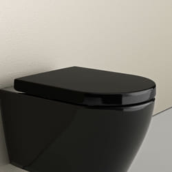 Abattant wc plastique Lunette wc avec veilleuse led fermeture en douceur, charnières acier inoxydable - Noir - 46,4x35,9x5cm - U1002 - Bernstein