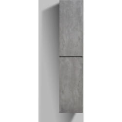 Meuble Colonne Design salle de bain, Armoire à gauche murale étagères - 165x35x30cm - ALICEGris effet béton, Avec armoire latérale à gauche