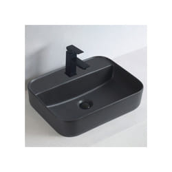 Bernstein - Vasque à poser Rectangulaire Céramique 50x40x13cm Anthracite mat, sans bonde pop-up - KW8085 Sans bonde Pop-up, Anthracite mat