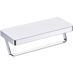 Porte-serviettes salle de bain et toilettes en acier inoxydable avec tablette en verre - G504 - Bernstein
