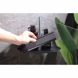 Étagère d'angle avec raclette de douche Avec fentes de drainage Finition de haute qualité Design moderne et intemporel Idéale ...