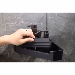 Panier de douche d'angle avec raclette Finition robuste et durable Avec fentes de drainage Design élégant Idéal pour les peti ...