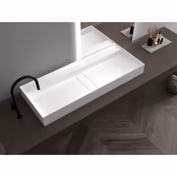 Description générale Avec la vasque murale ou à poser sur un plan de toilette, deux personnes peuvent facilement et confortab ...