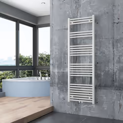 Radiateur sèche-serviettes de salle de bains R18W | Blanc, droit Les radiateurs BERNSTEIN se démarquent par leur excellente f ...