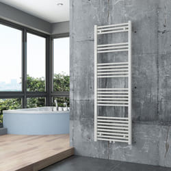 Bernstein - Radiateur sèche-serviettes design de salle de bain en laiton - Blanc - R18W - Connexion et dimensions au choix1500x500mm (en), Ohne