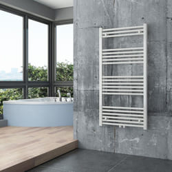 Bernstein - Radiateur sèche-serviettes design de salle de bain en laiton - Blanc - R18W - Connexion et dimensions au choixOhne Handtuchhalter (de),