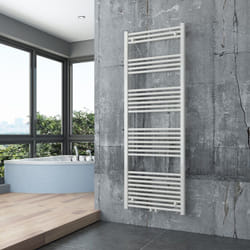 Bernstein - Radiateur sèche-serviettes design de salle de bain en laiton - Blanc - R18W - Connexion et dimensions au choixOhne Handtuchhalter (de),