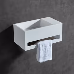 Lavabo mural en fonte minérale de haute qualité Petite profondeur de 20cm Avec porte-serviettes intégré Surface mate Position ...