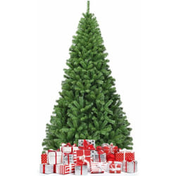 Costway - Sapin de Noël Artificiel 225CM, Aiguilles en pvc avec 1346 Branches Pied Métallique Solide, Arbre de Noël Idéal pour Maison,Bureau,Magasins