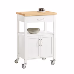 SoBuy Desserte Roulante de Cuisine avec 1 Tiroir et 2 Portes Chariot de Rangement Mobile 60x90x44cm FKW22-WN