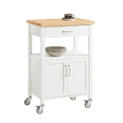 SoBuy Desserte Roulante de Cuisine avec 1 Tiroir et 2 Portes Chariot de Rangement Mobile 60x90x44cm FKW22-WN