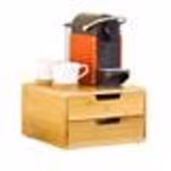 SoBuy® FRG82-N Support pour capsules de café Boîte à Capsules de Café à 2 tiroirs en bambou Distributeur de capsules Boîte à ...