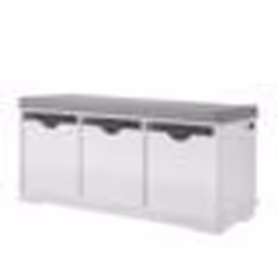 SoBuy FSR30-W Banc de Rangement Meuble dEntrée à Chaussures avec 3 cubes et coussin rembourré confortable - Blanc