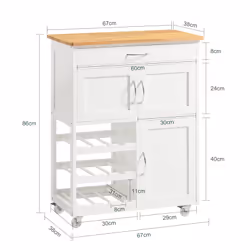 SoBuy FKW45-WN Chariot de transport d'aliments - Vue supplémentaire 4