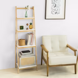 Sobuy® FRG162-N Bibliothèque Étagère pliable style échelle avec 4 niveaux de rangement