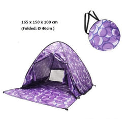 Tente de Plage Instantanée Anti UV Abri de Plage Pop-up Portable Automatique pour 1 à 3 Personnes avec rideau 165 x 150 x 100 cm