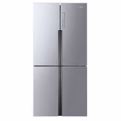 Haier Cube 83 Serie 5 HTF-458DG6, Pose libre, Porte française, Argent, LED, LED, Verre