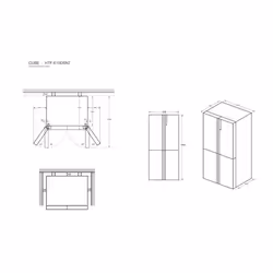 Haier Cube 90 Serie 7 HTF-610DSN7 frigo américain Pose libre 628 L F Noir - Vue supplémentaire 10