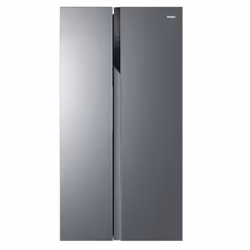 Haier SBS 90 Serie 3 HSR3918ENPG, Pose libre, Américain, Argent, Tactile, LED, Verre