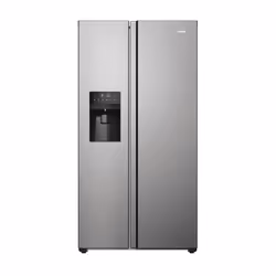 Haier SBS 90 Serie 3 HSR3918EIMP, Pose libre, Américain, Platine, Acier inoxydable, LED, Tactile, Verre