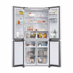 Haier Cube 83 Serie 3 HCR3818EWMM frigo américain Pose libre 463 L E Platine, Acier inoxydable