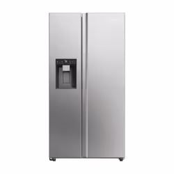 Haier SBS 90 Serie 5 HSW59F18DIMM, Pose libre, Américain, Platine, Acier inoxydable, LED, Tactile, Sur la porte